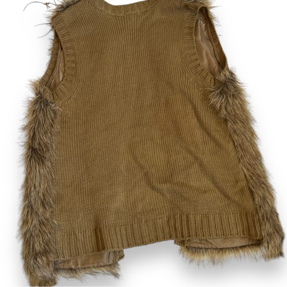 Cozy Eyeshadow Faux Fur Sweater Cardigan Vest Sz M - Picture 5 of 15